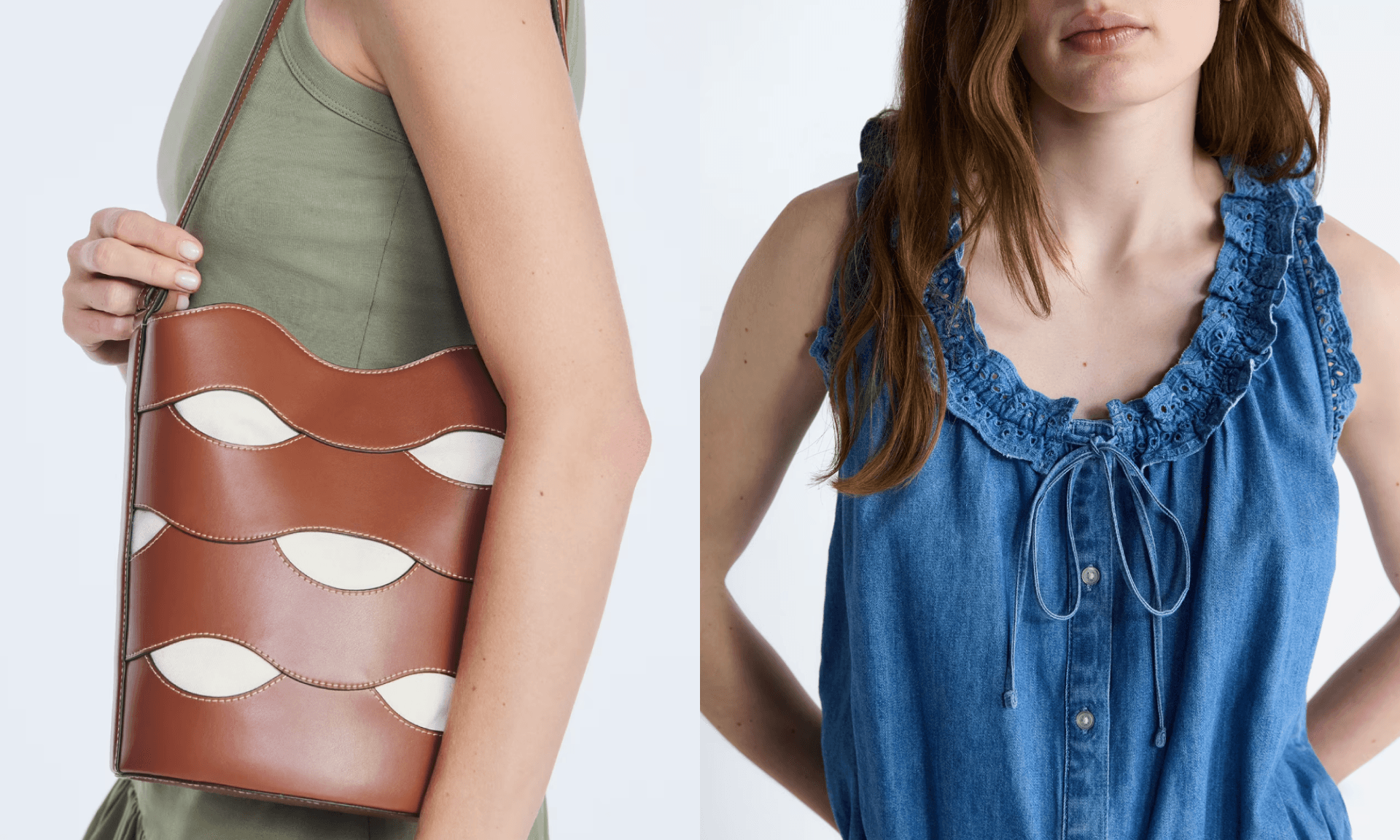 bucket bag, blouse