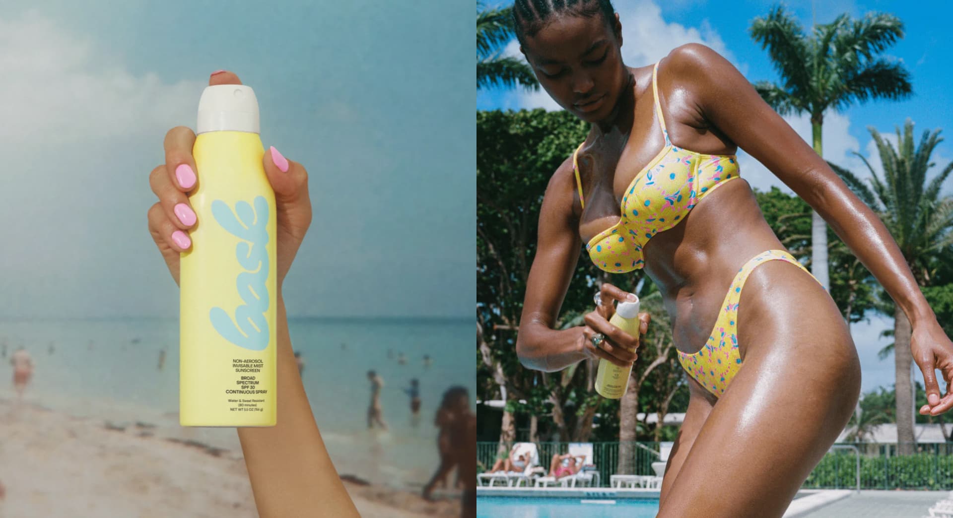 A non-aerosol sunscreen spray. 