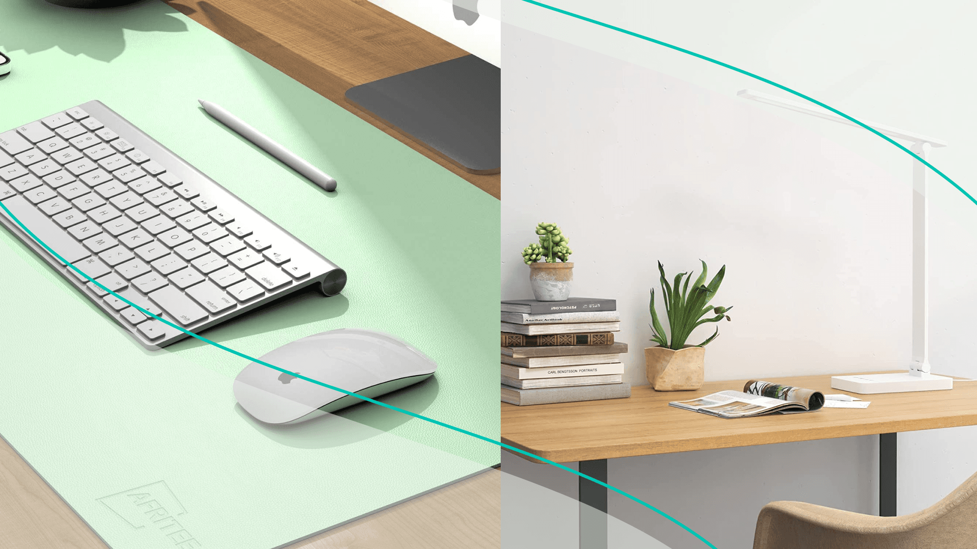 Desk lamp and desk calendar 