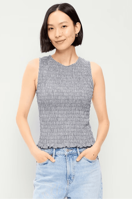 smocked tank top