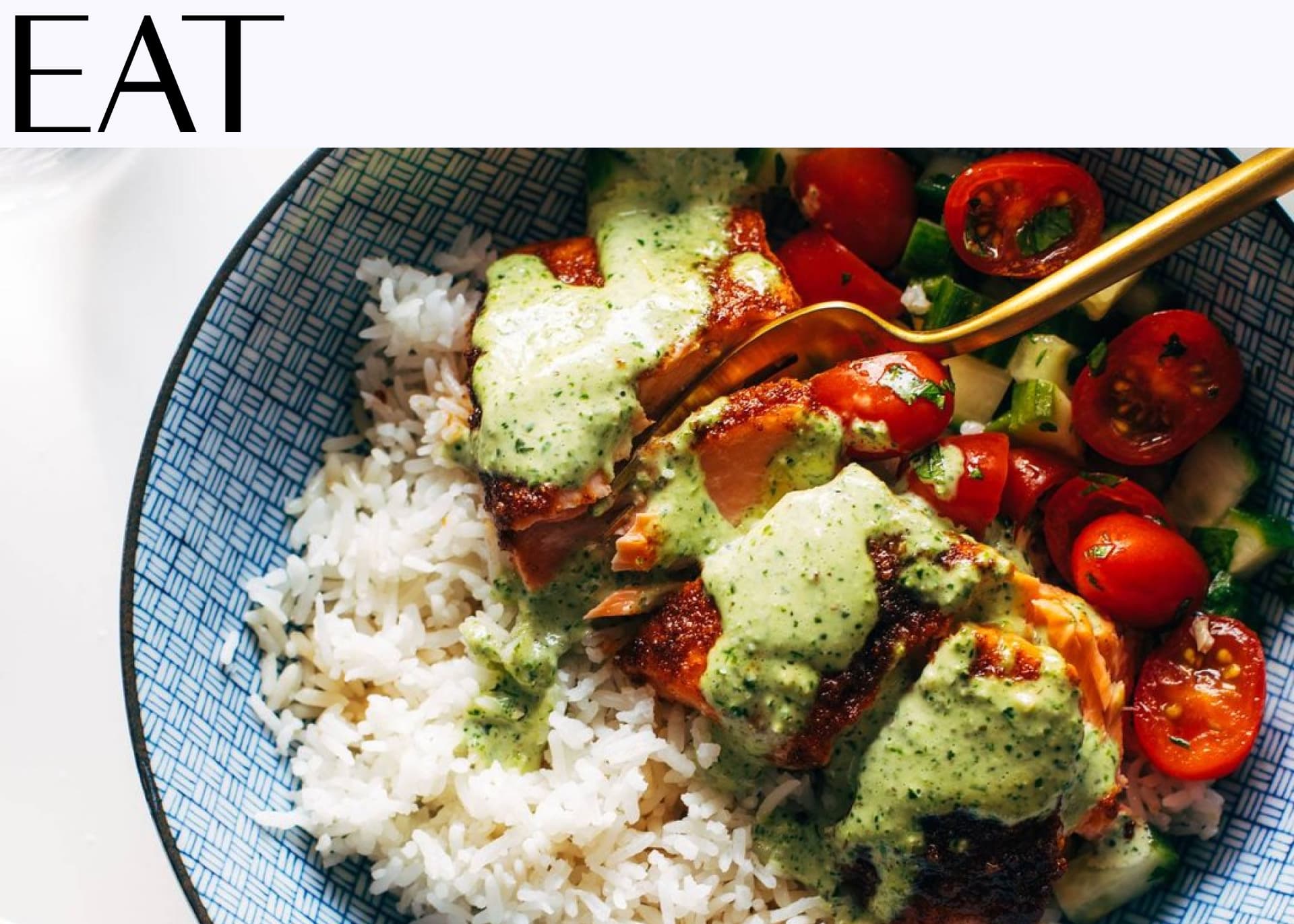 EAT: Pinch of Yum’s Salmon with Basil Sauce and Tomato Salad