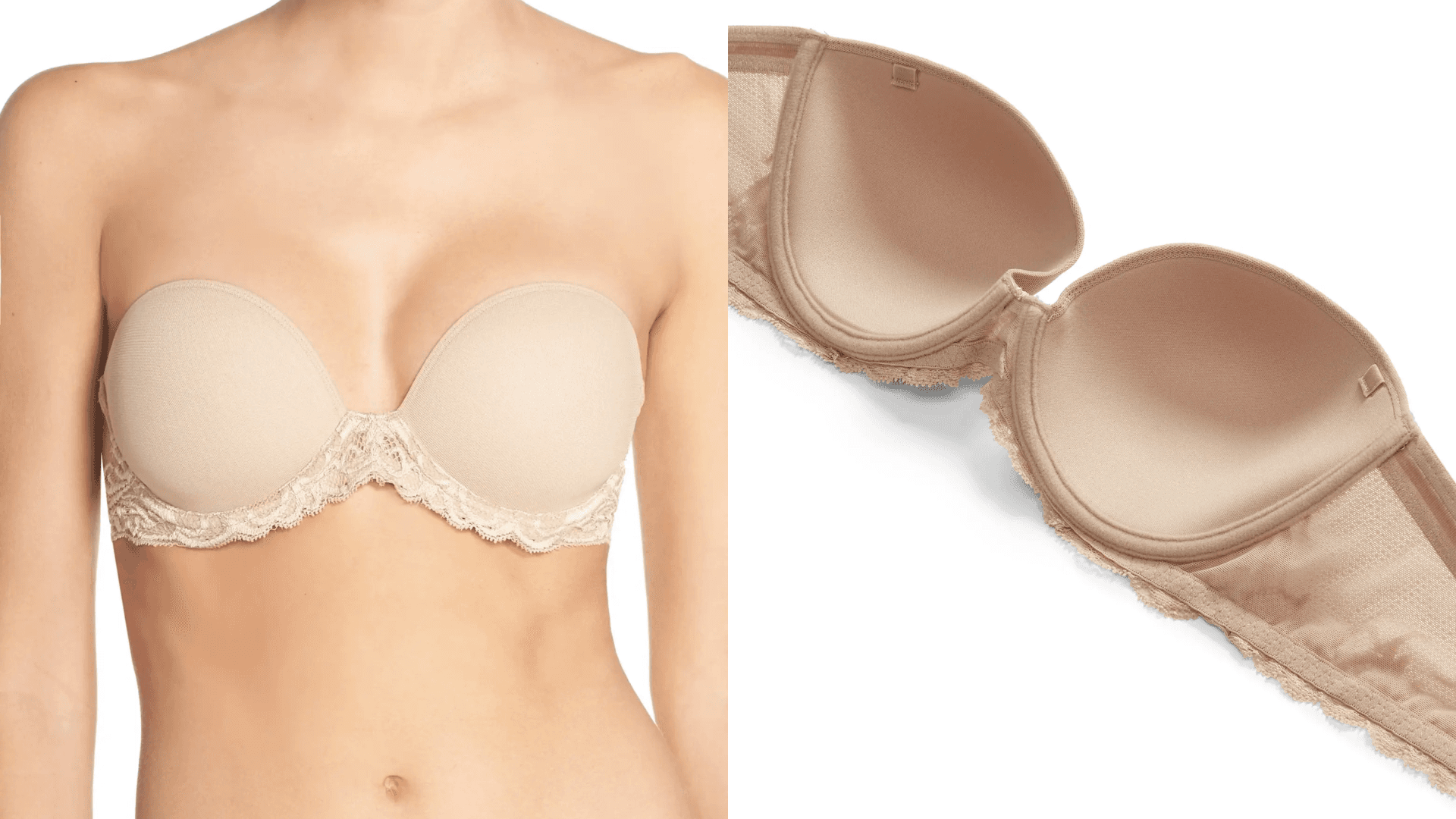 Plunge strapless bra