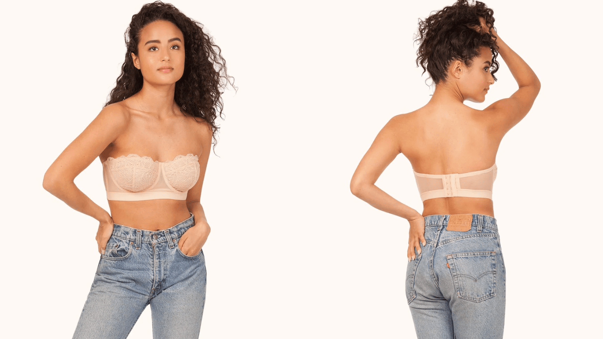 Lacy strapless bra