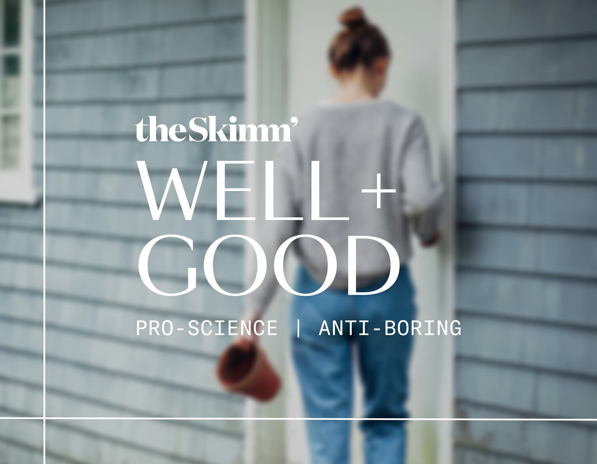 woman outside cape house