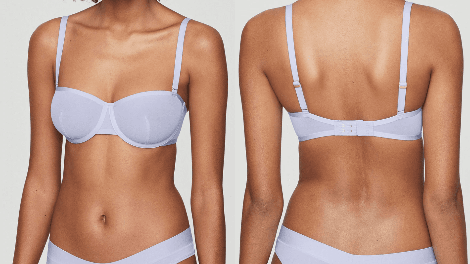 Mesh balconette strapless bra