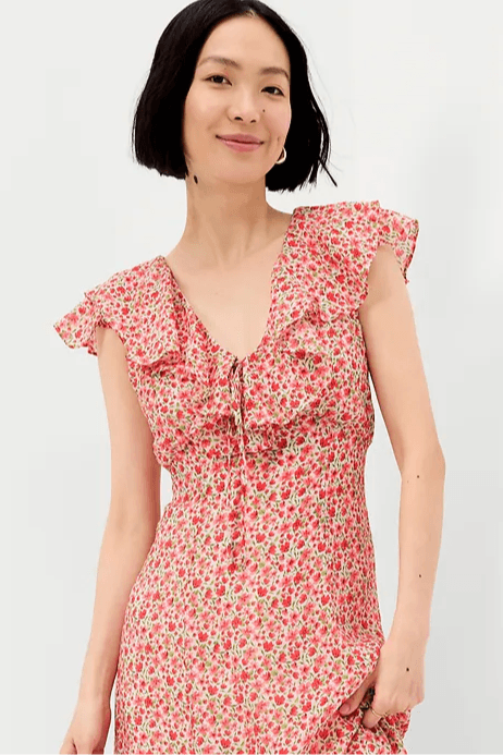 ruffle midi dress