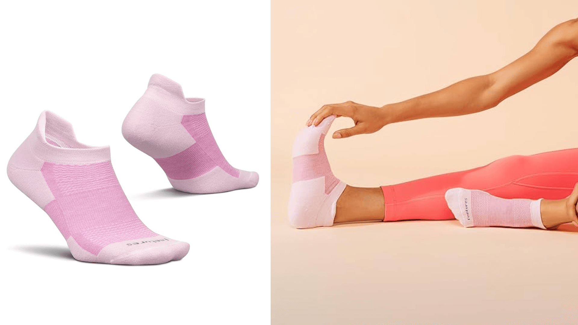 Feetures High Performance Max Cushion Ankle Sock - Tab Socks for Women & Men with Heel Tab - Strawberry Milk, L (1 Pair)