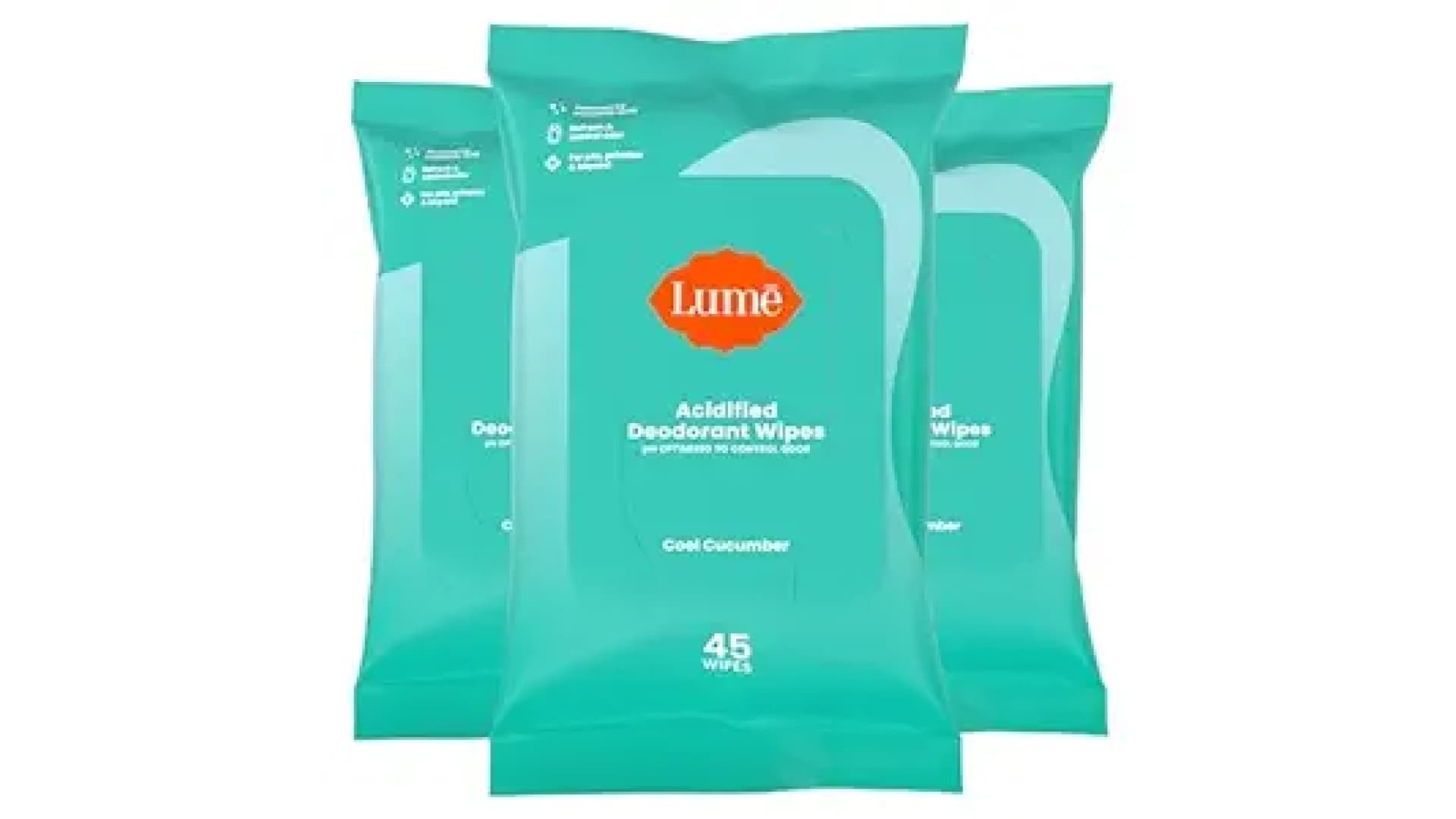A 3-pack of deodorant wipes.