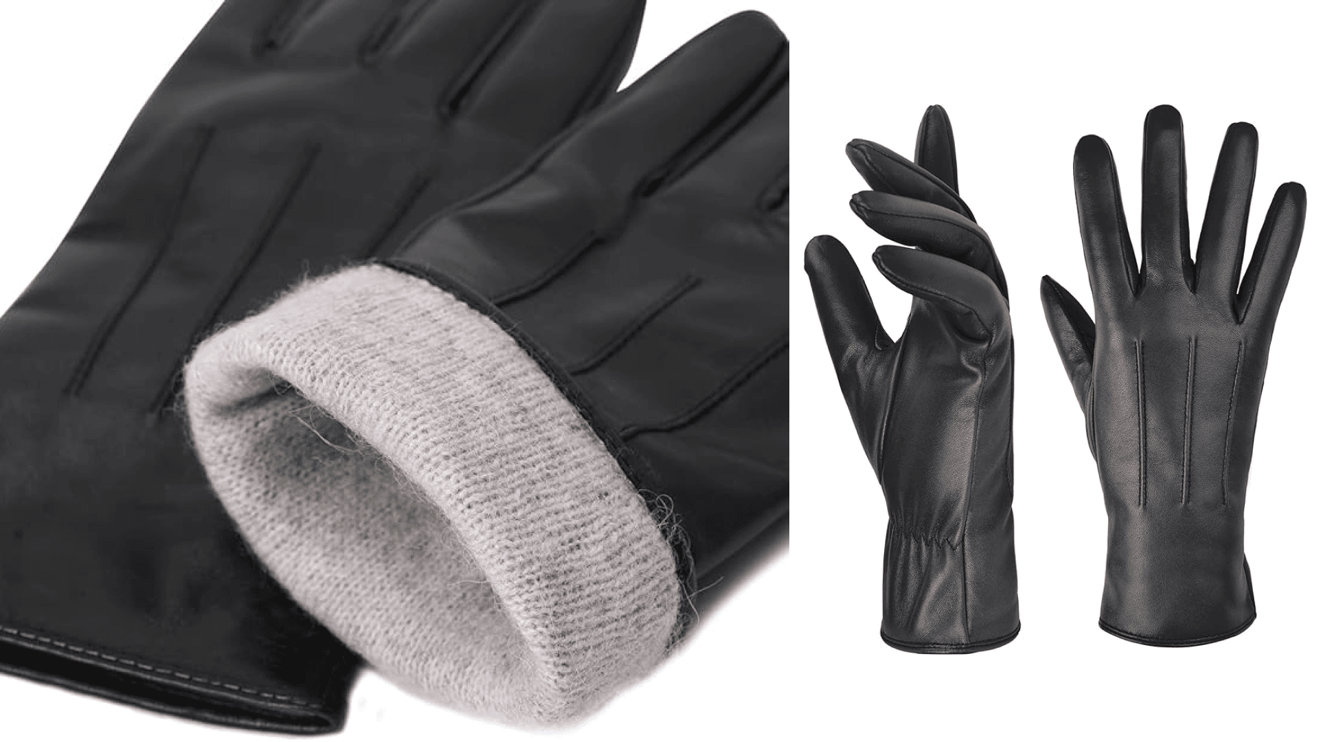 Harssidanzar Leather Glove For Woman,Womens Leather Gloves Winter Warm Cashmere Lining Touchscreen Vintage Finished GL017,Black, Size XS