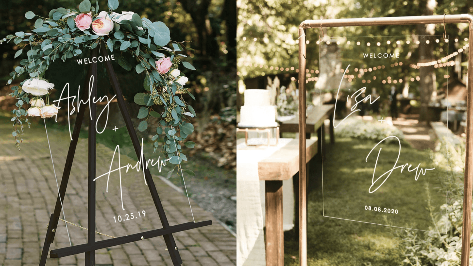 Acrylic wedding sign 