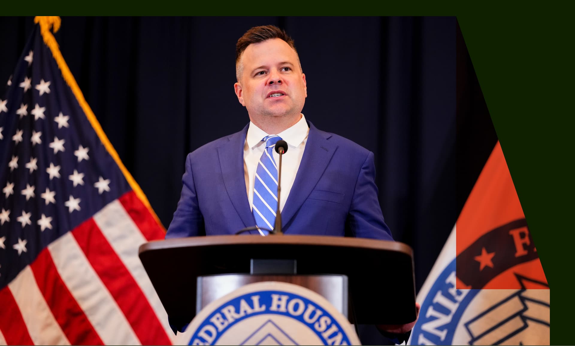 William Pulte, director of the Federal Housing Finance Agency (FHFA), during a news conference at the Federal Housing Finance Association (FHFA).