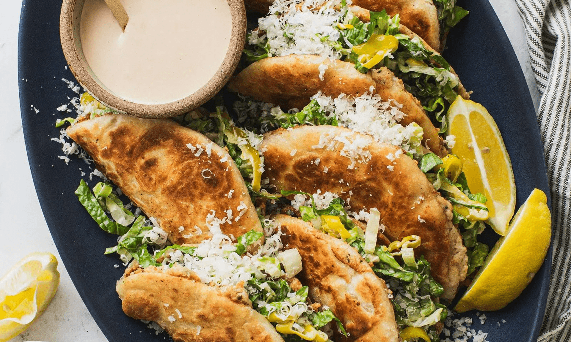 Pinch of Yum’s Chicken Caesar Smash Tacos 