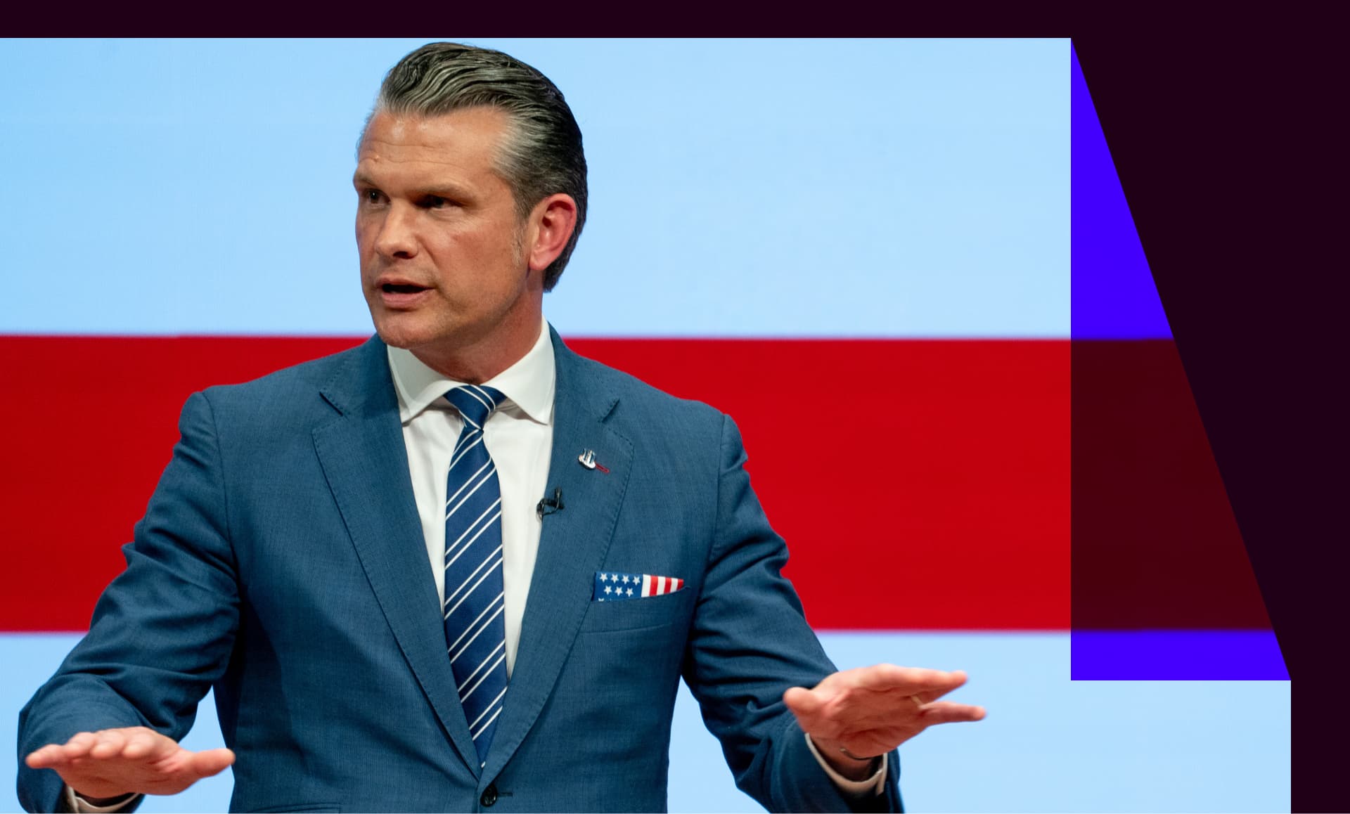 Pete Hegseth, US secretary of defense, during a "State of the Force" address at Marine Corps Base Quantico in Quantico, Virginia, US, on Wednesday, Sept. 30, 2026.