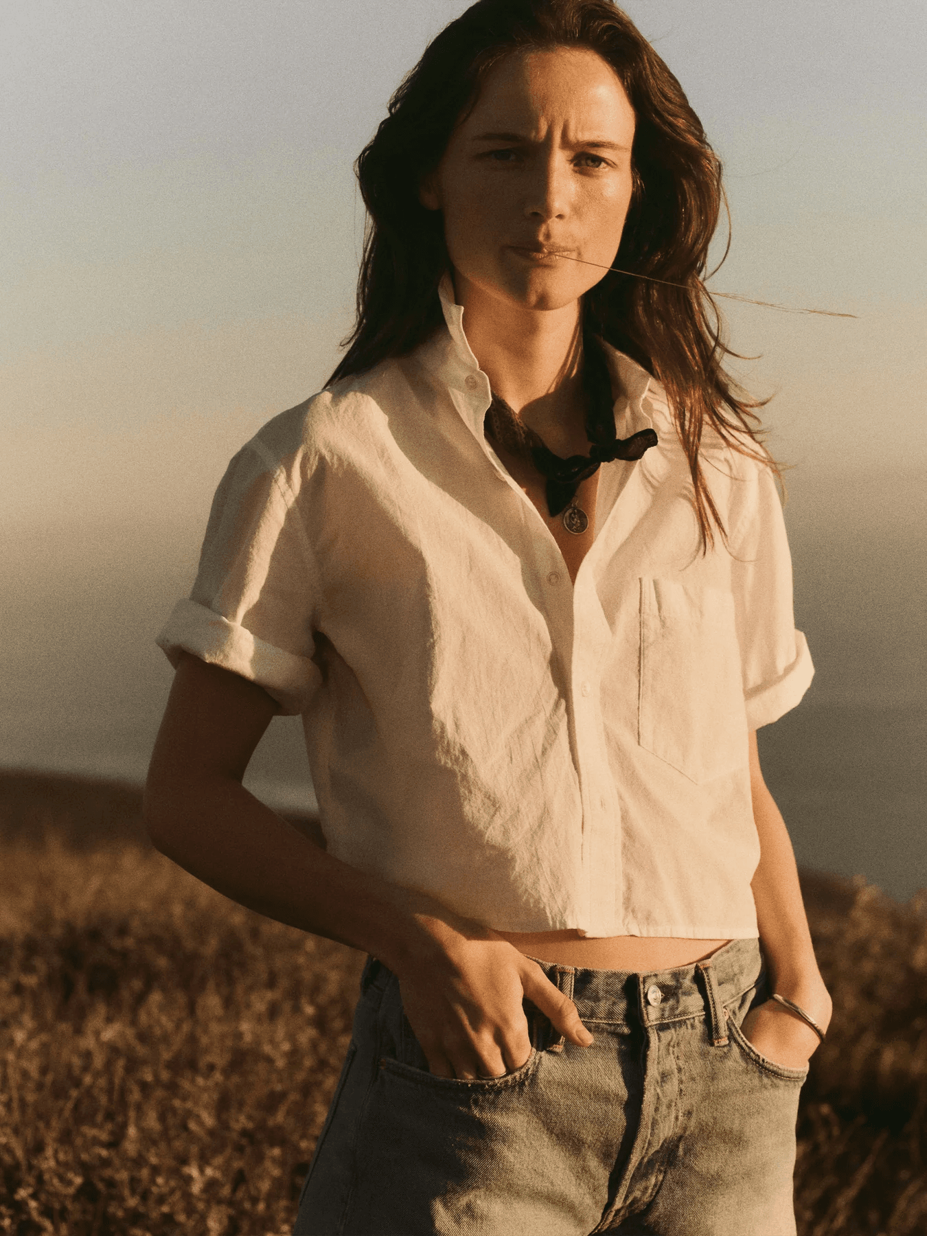 Buck Mason Mainstay Cotton Cut-Off Short Sleeve Button Down