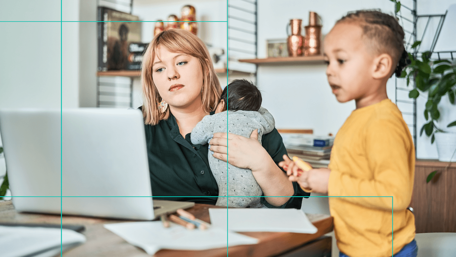 mother with two kids