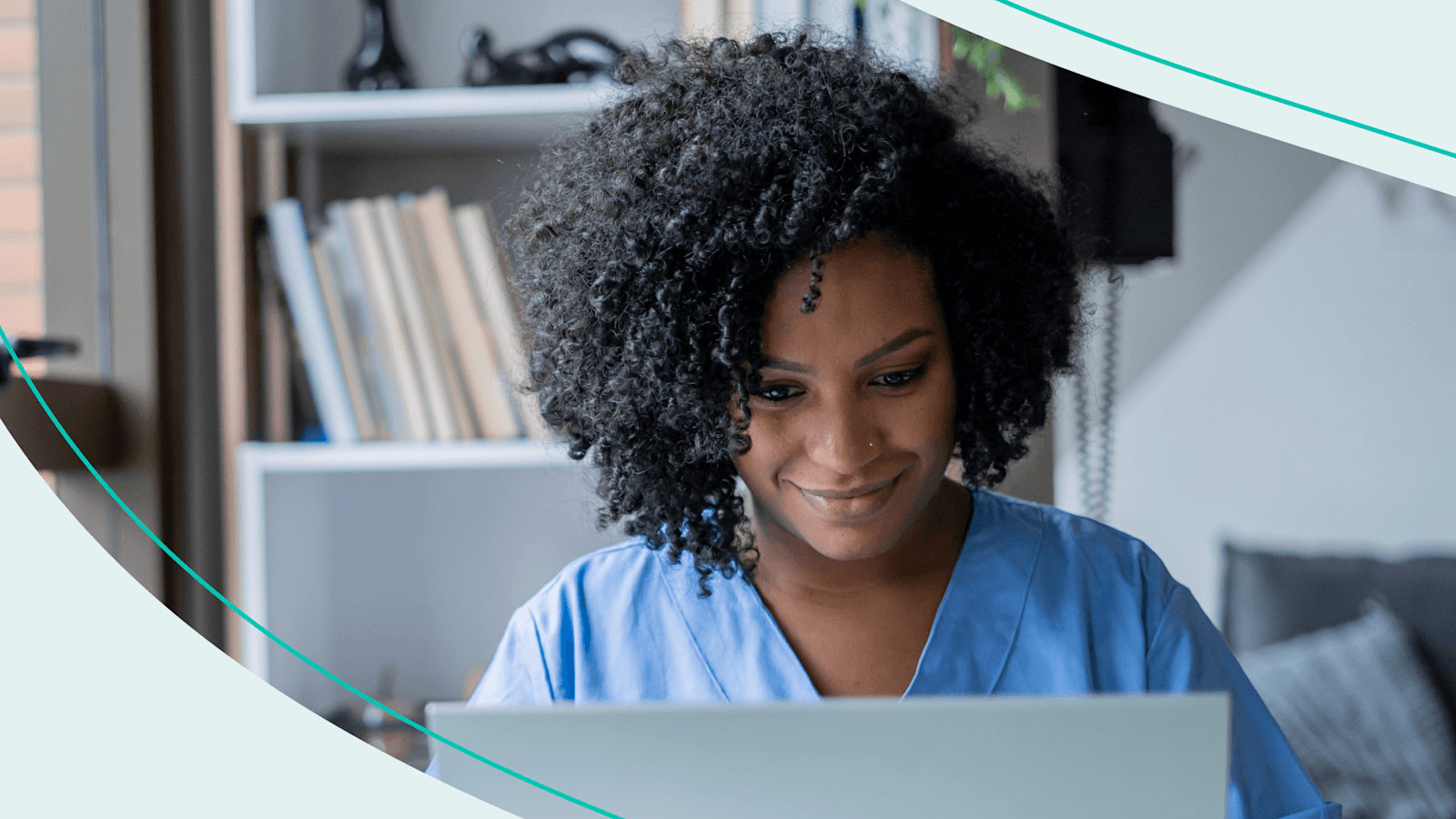 Woman working on laptop