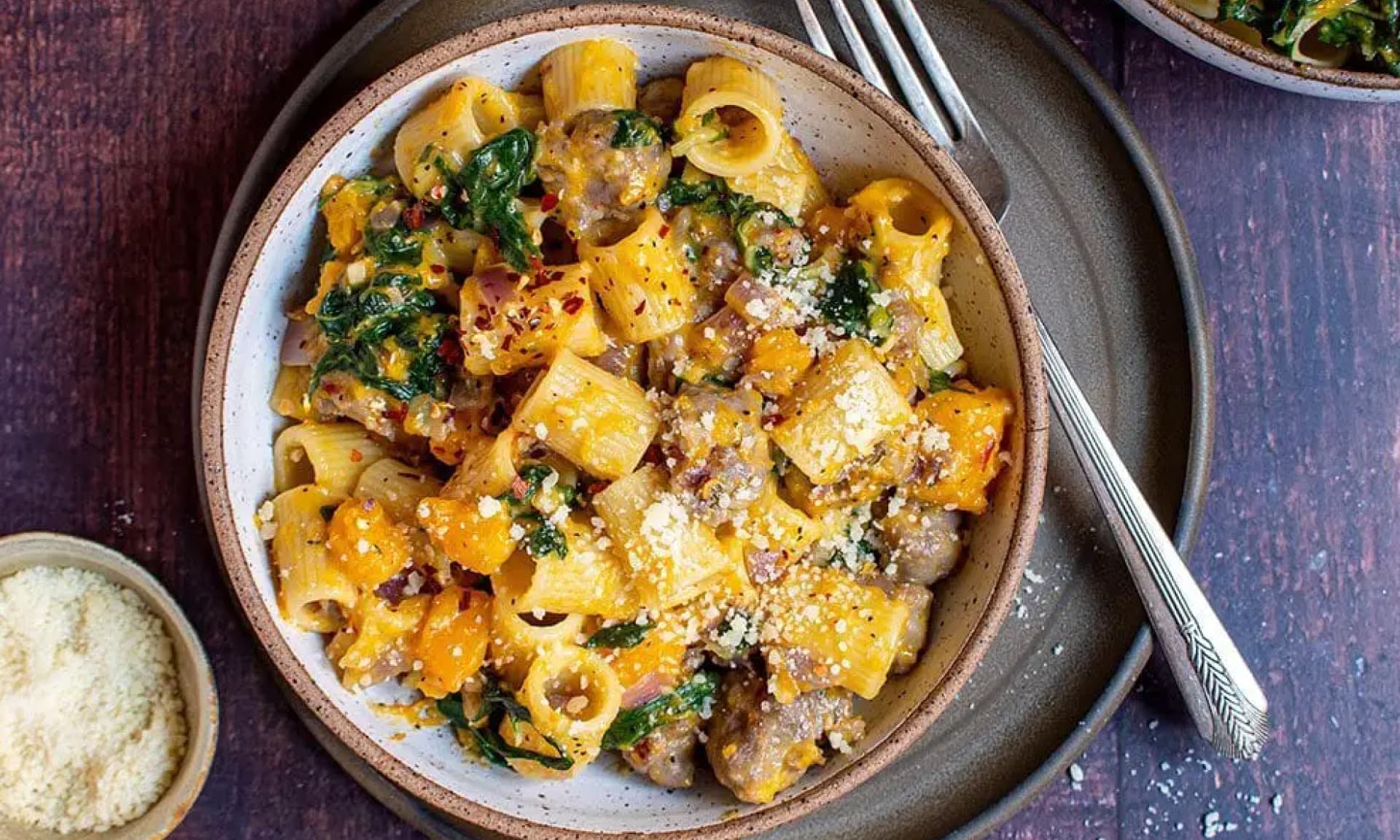 Cherry on My Sundae’s Rigatoni with Butternut Squash and Spicy Sausage