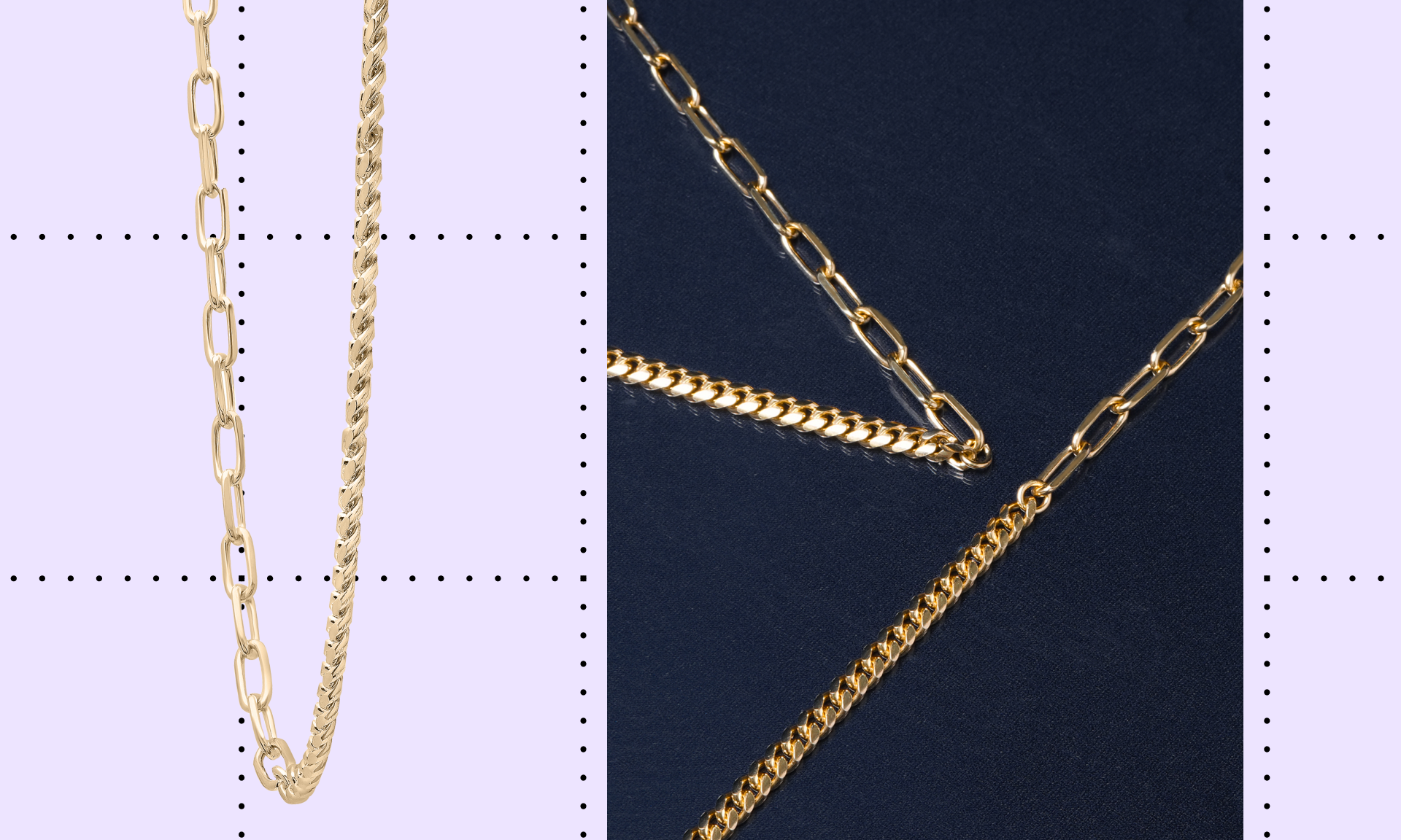 Laure by Aurate Curb and Paperclip Chain Necklace in Vermeil, 18"