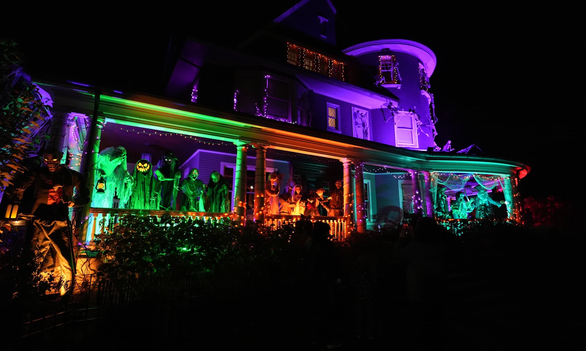 A house decorated for Halloween