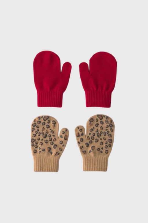 Toddler Girl 2-Pack Leopard Mittens