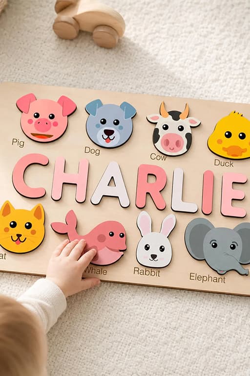 Animals Wooden Name Puzzle