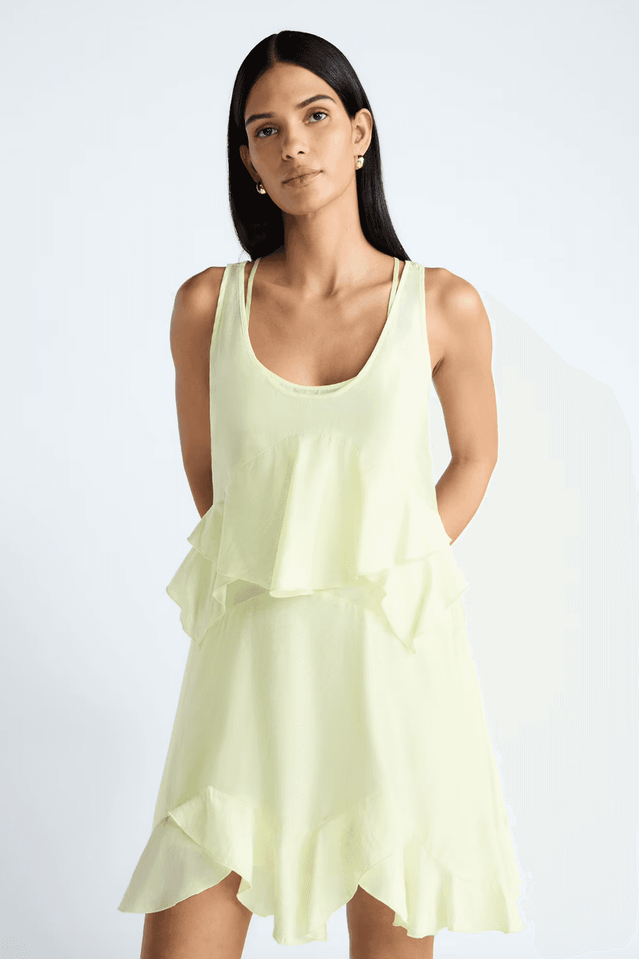 ruffled tank dress