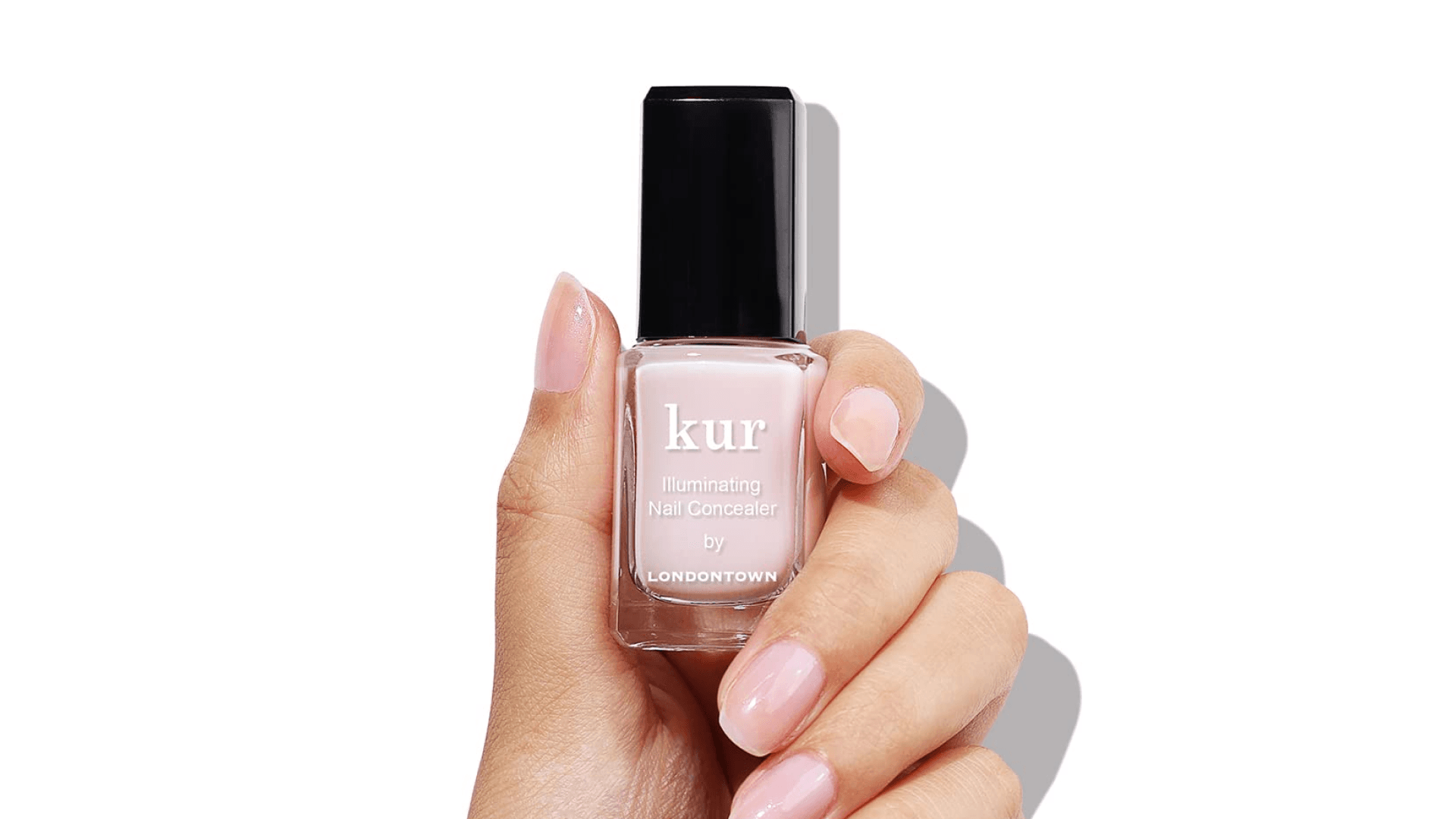 LONDONTOWN Pink Illuminating Nail Concealer, Sheer Brightening Nail Polish & Strengthener for Yellowing, Damaged or Discolored Nails, Natural Nail Perfector, Light Sheer Pink, 21+ Free, 0.4 Fl Oz