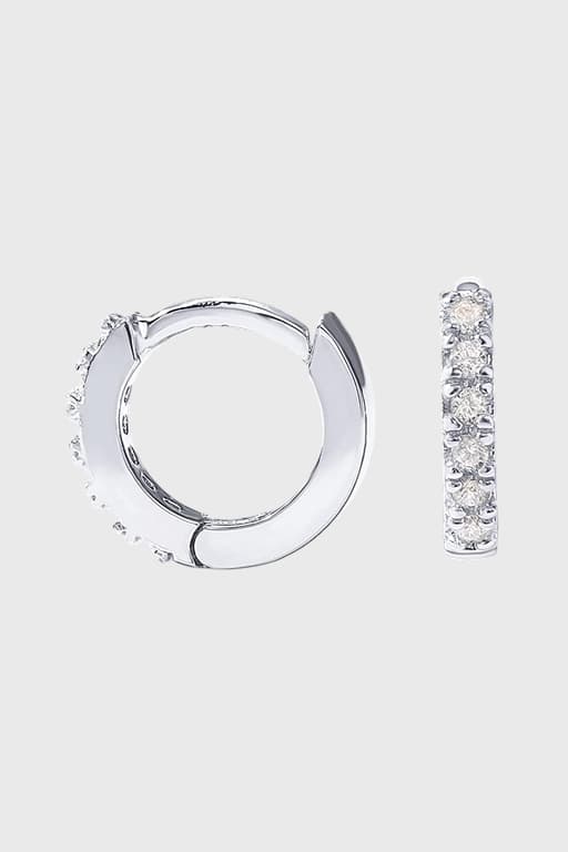 14K Gold Plated Cubic Zirconia Small Huggie Hoop Earrings