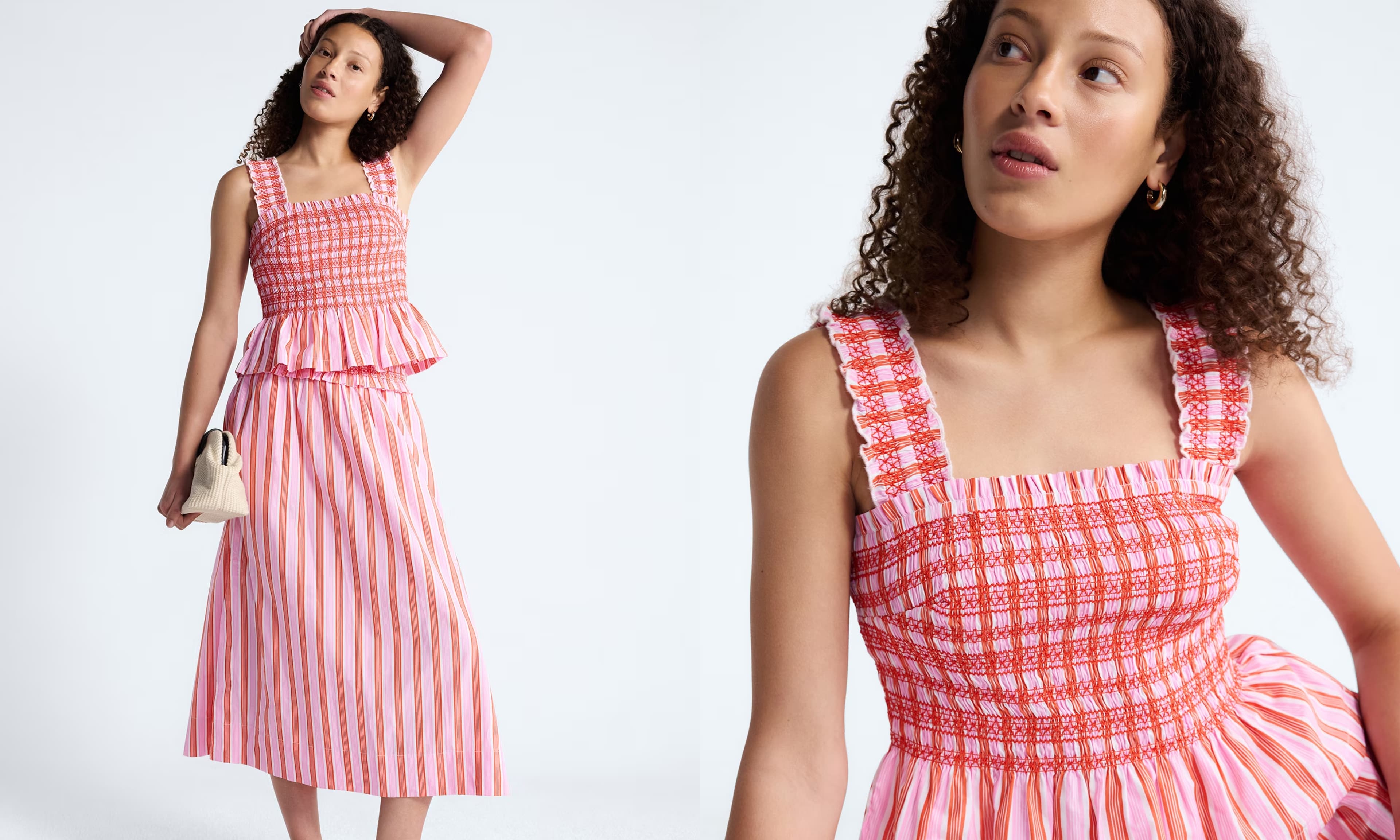 smocked top and skirt