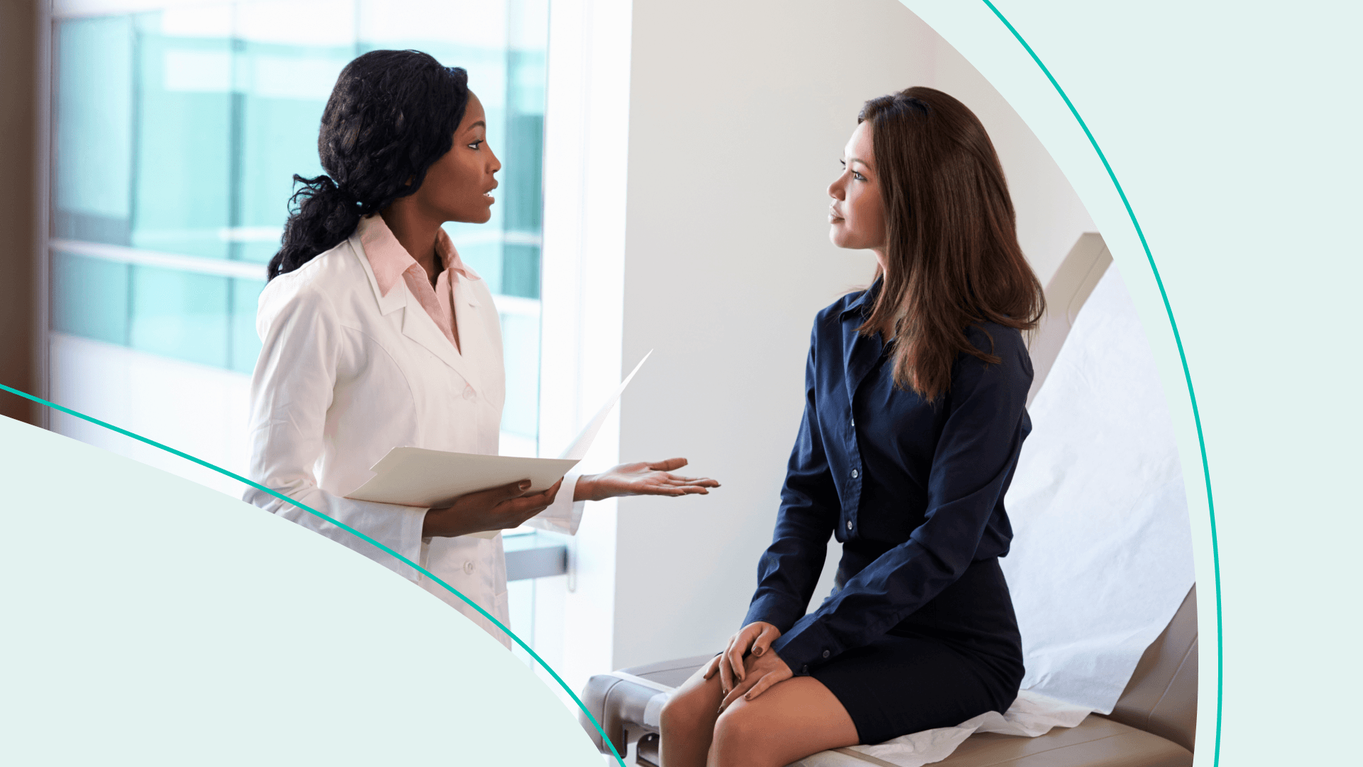 Doctor speaking to patient in doctor's office