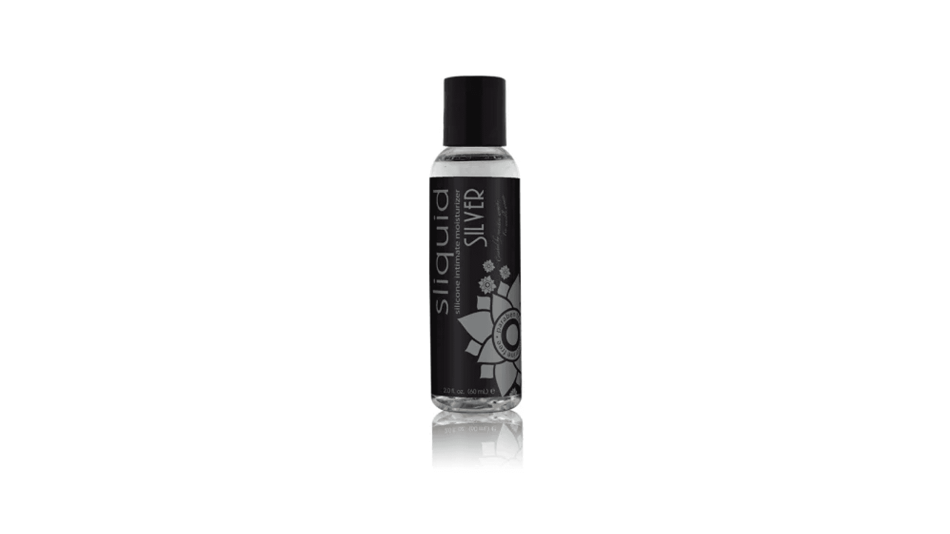 Bottle with black label with Sliquid logo