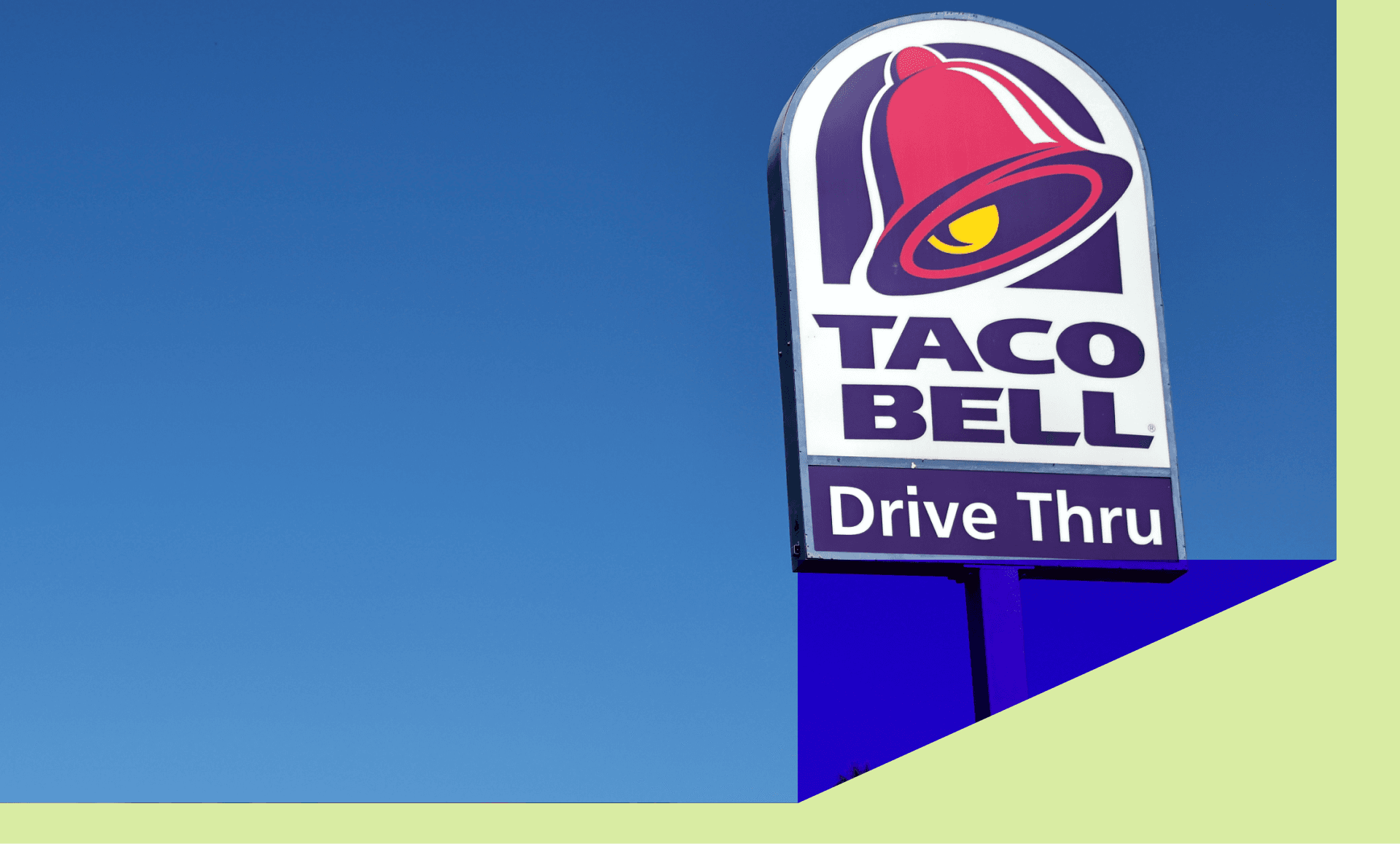 A photo of a Taco Bell sign outside a restaurant.