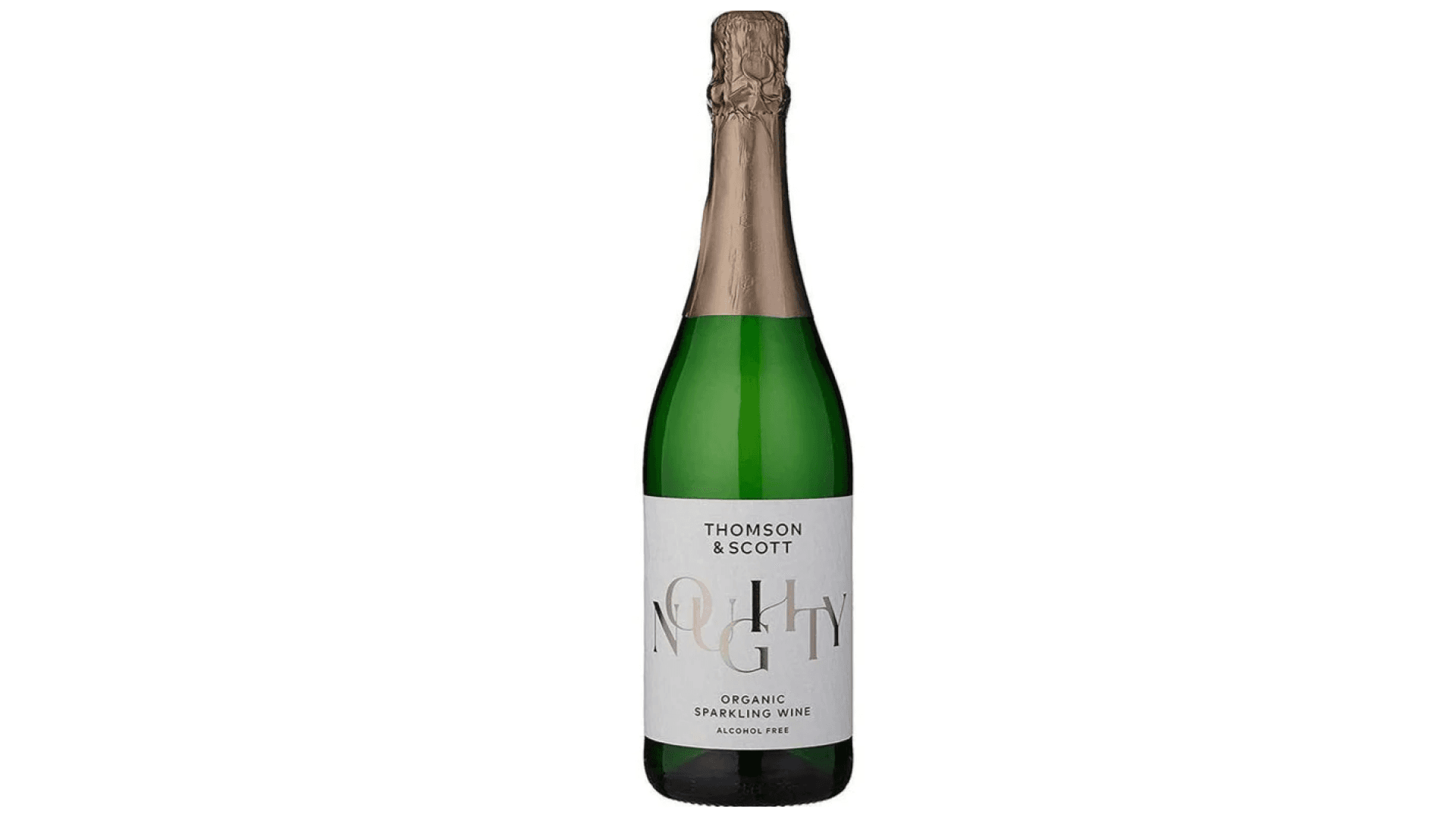 A bottle of Thomson & Scott non-alcoholic sparkling chardonnay