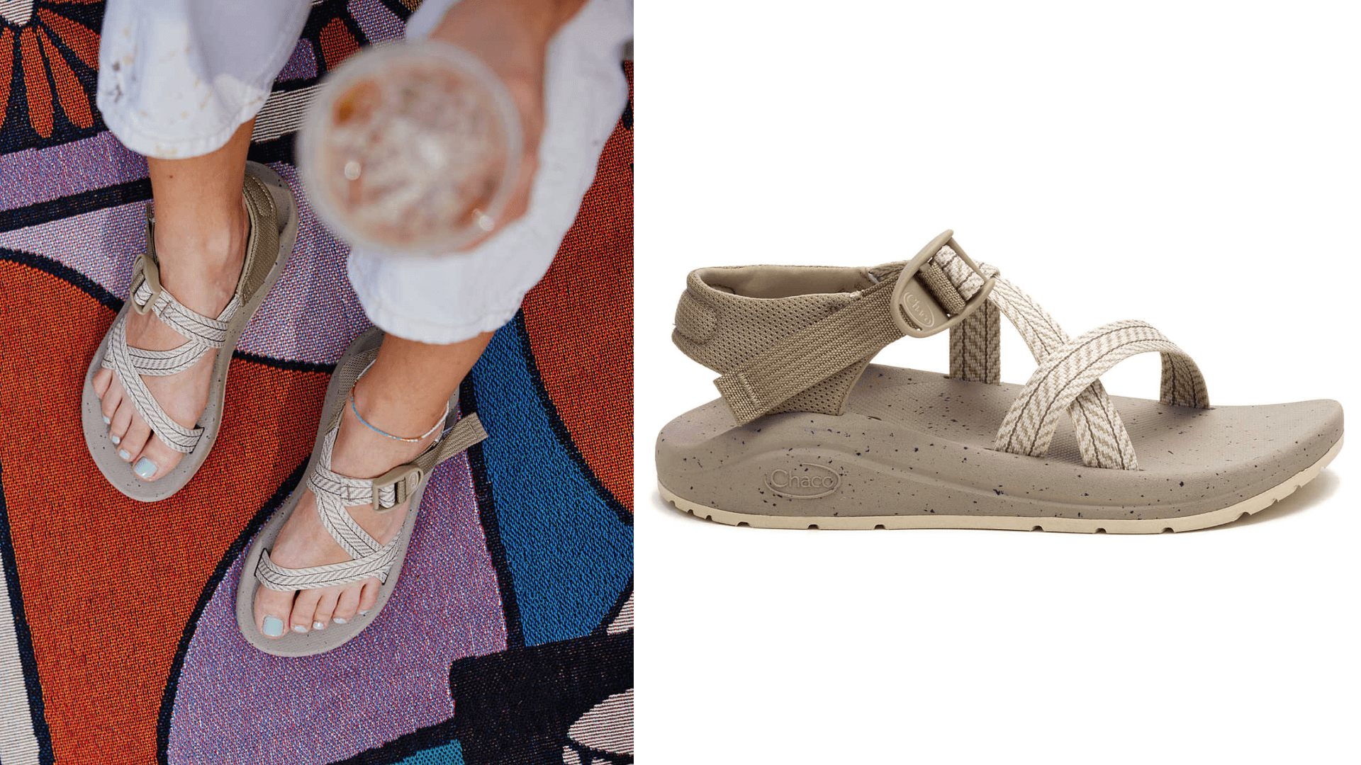 Woman wearing Chaco CushZ sandals