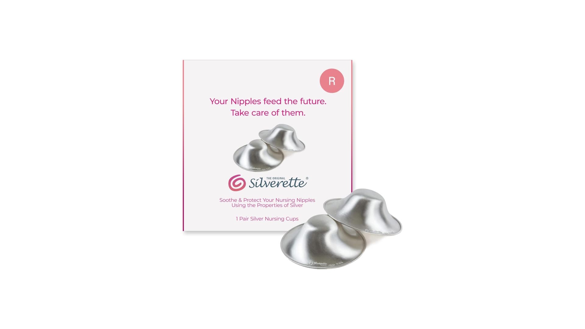 SILVERETTE® The Original Silver Nursing Cups, Nipple Covers for Breastfeeding Essentials, Pure 925 Silver Nipple Shields for Breastfeeding Newborn, Lightweight Nursing Cups, Regular Size