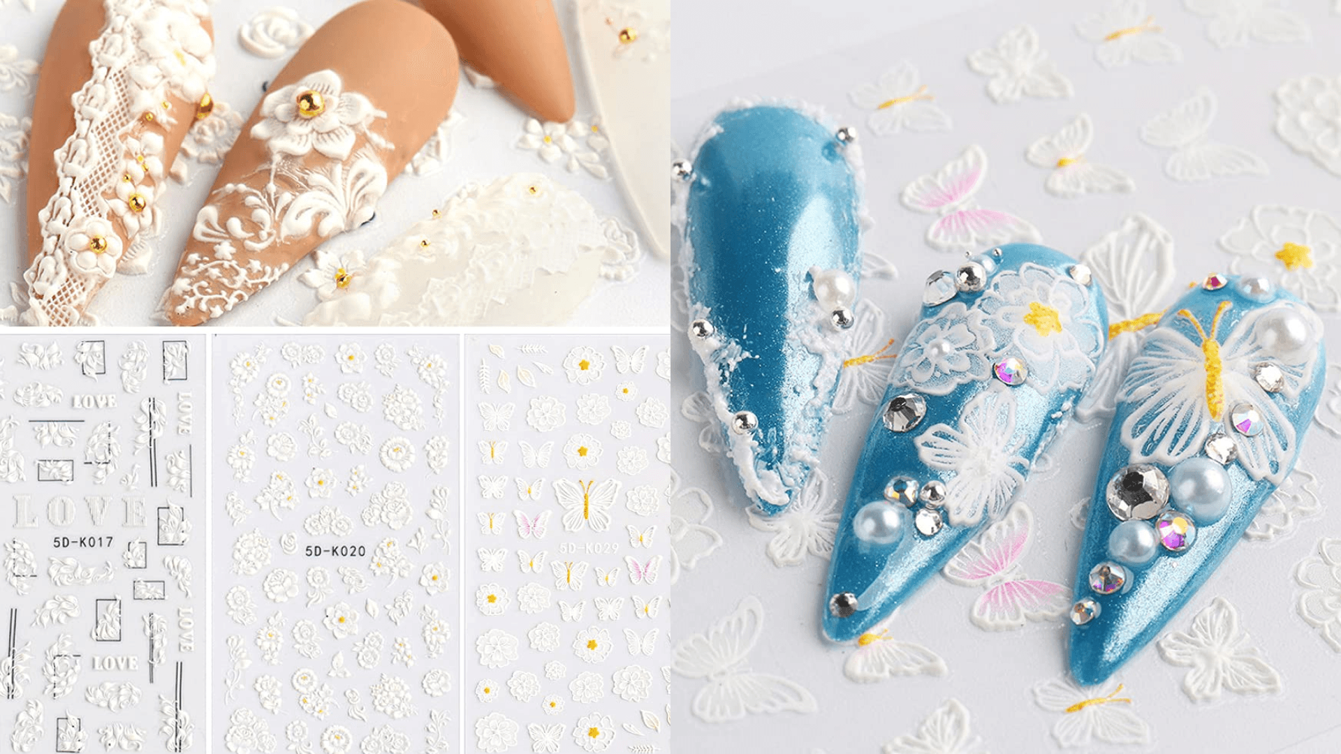 Embossed nail stickers