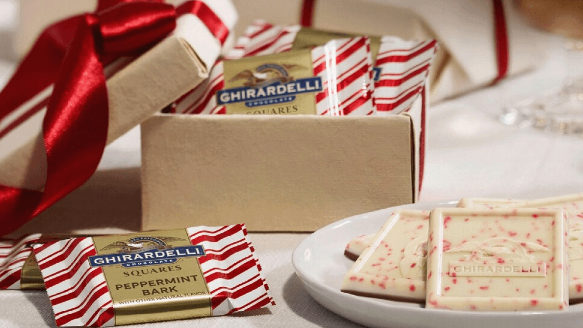 peppermint bark chocolate squares
