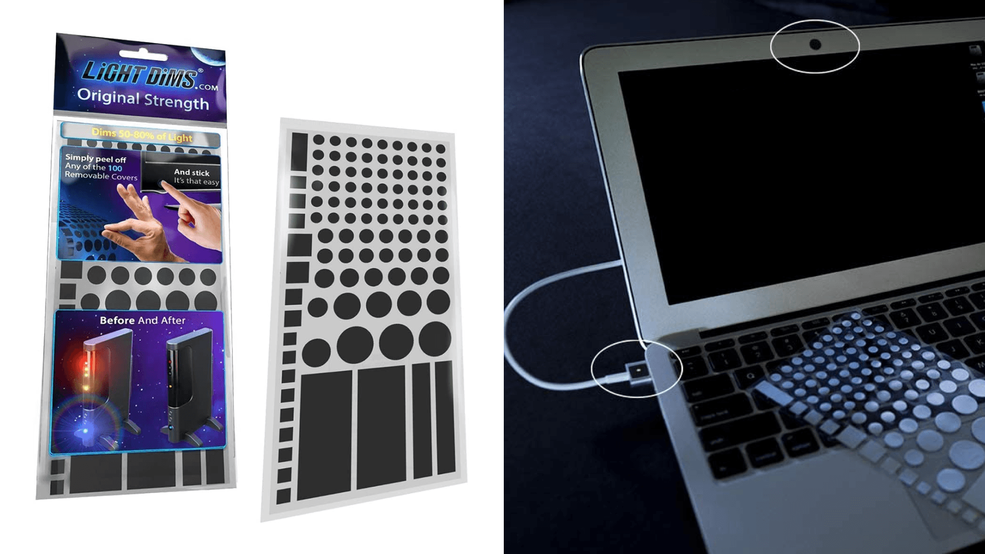 Dimmable stickers