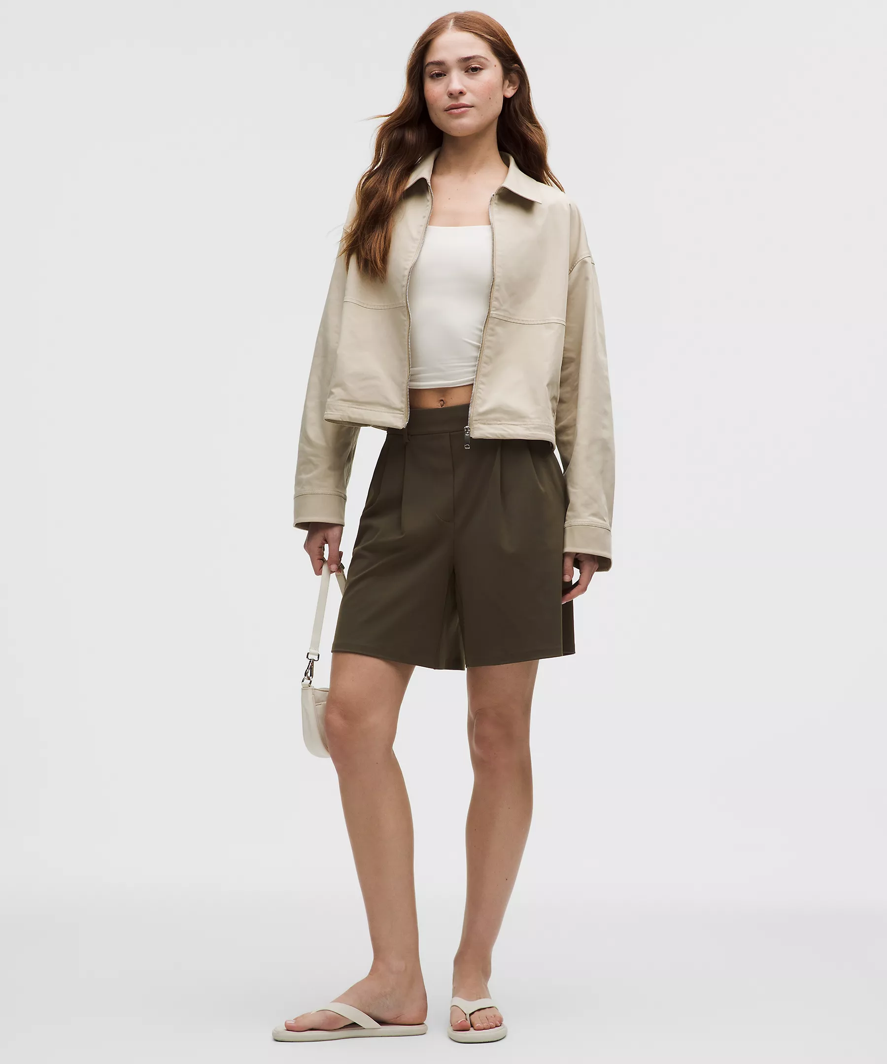 Daydrift Pleated High-Rise Short 7"