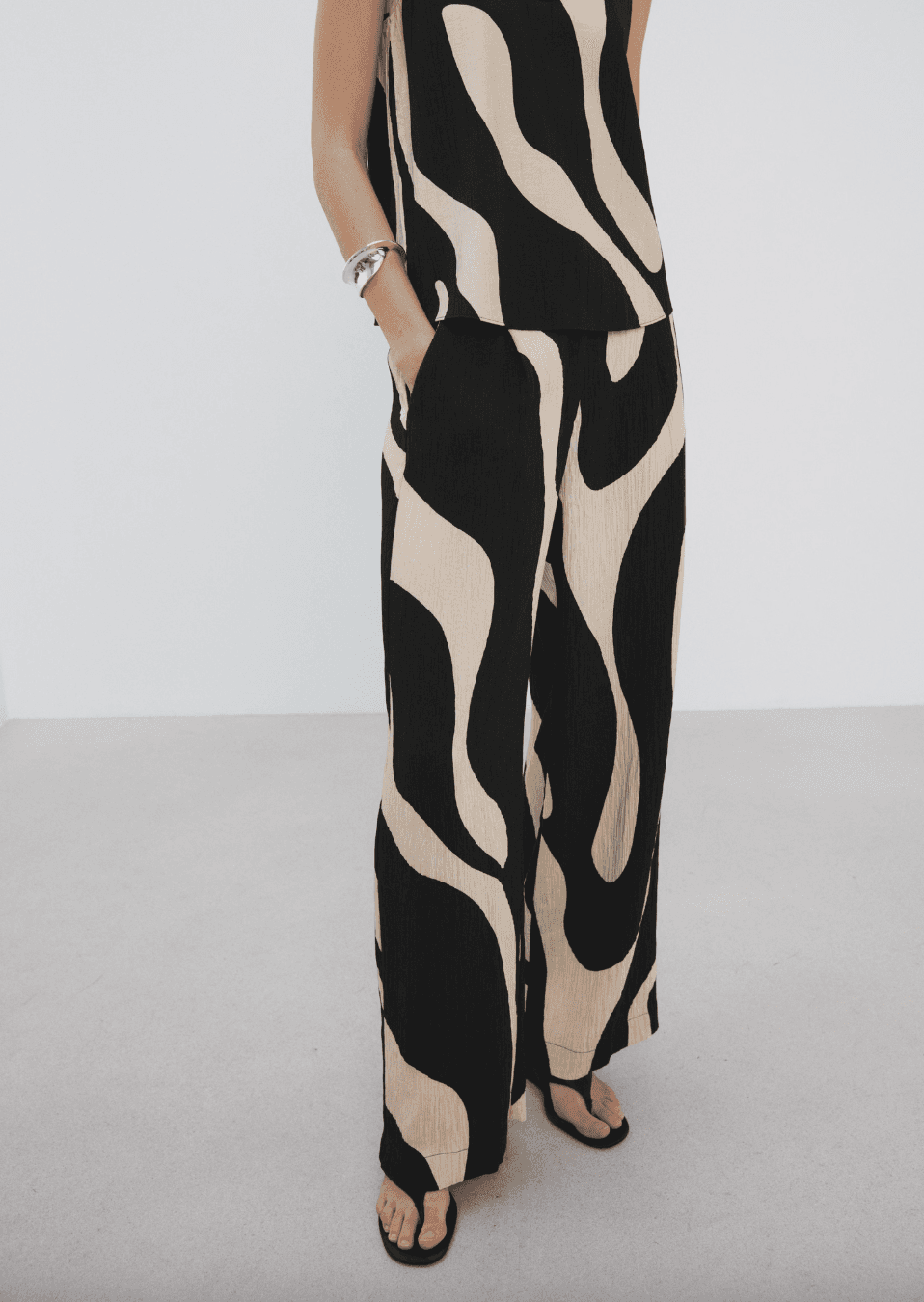 Mango zebra printed pants straight leg