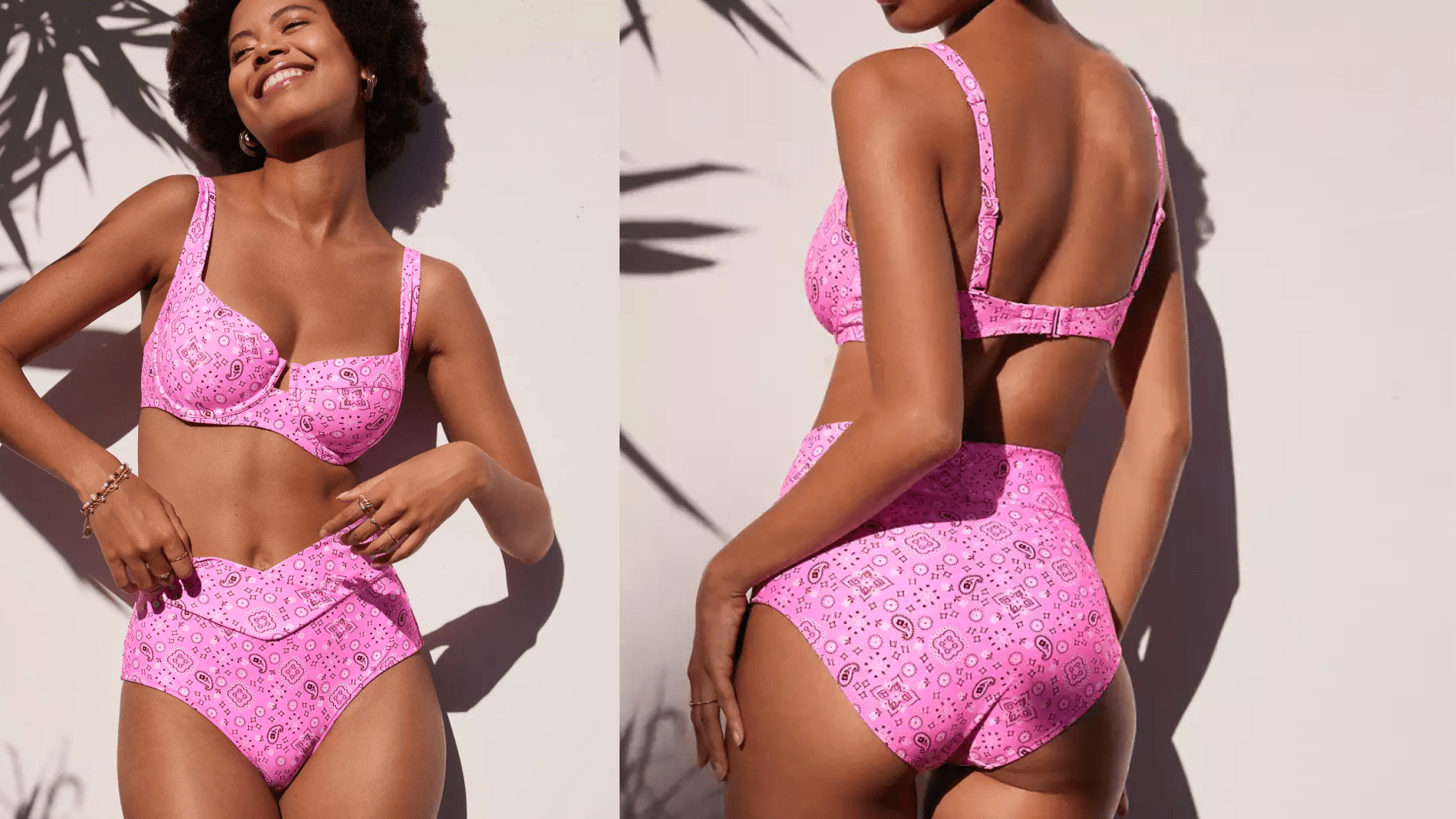 aerie pink wide strap bathing suit top