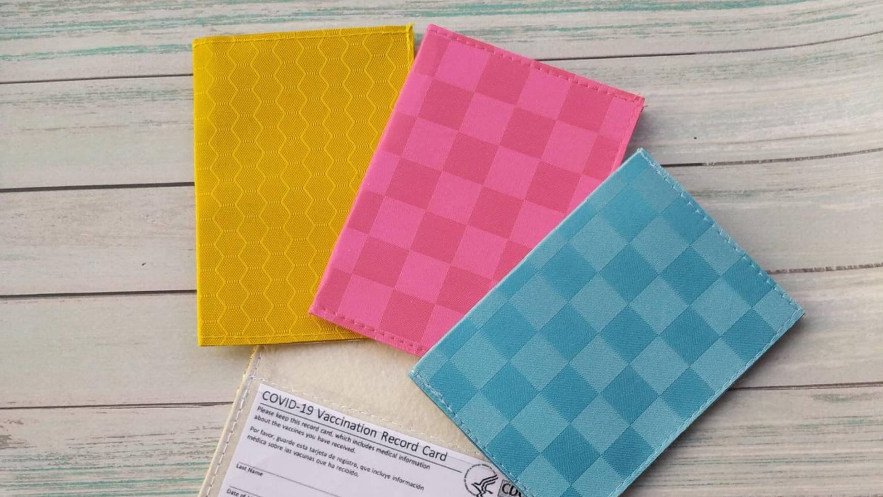 colorful vaccination card holder