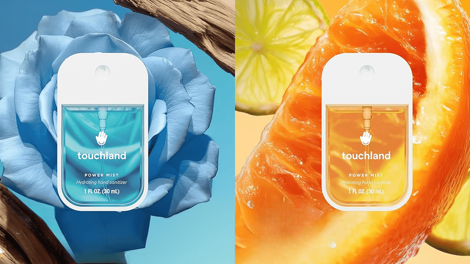 Touchland Power Mist Hydrating Hand Sanitizer Spray, TOP 5 Set (Applelicious, Sandalwood, Lavender, Berry, Citrus), 1 FL. OZ. Travel Size (Set of 5)