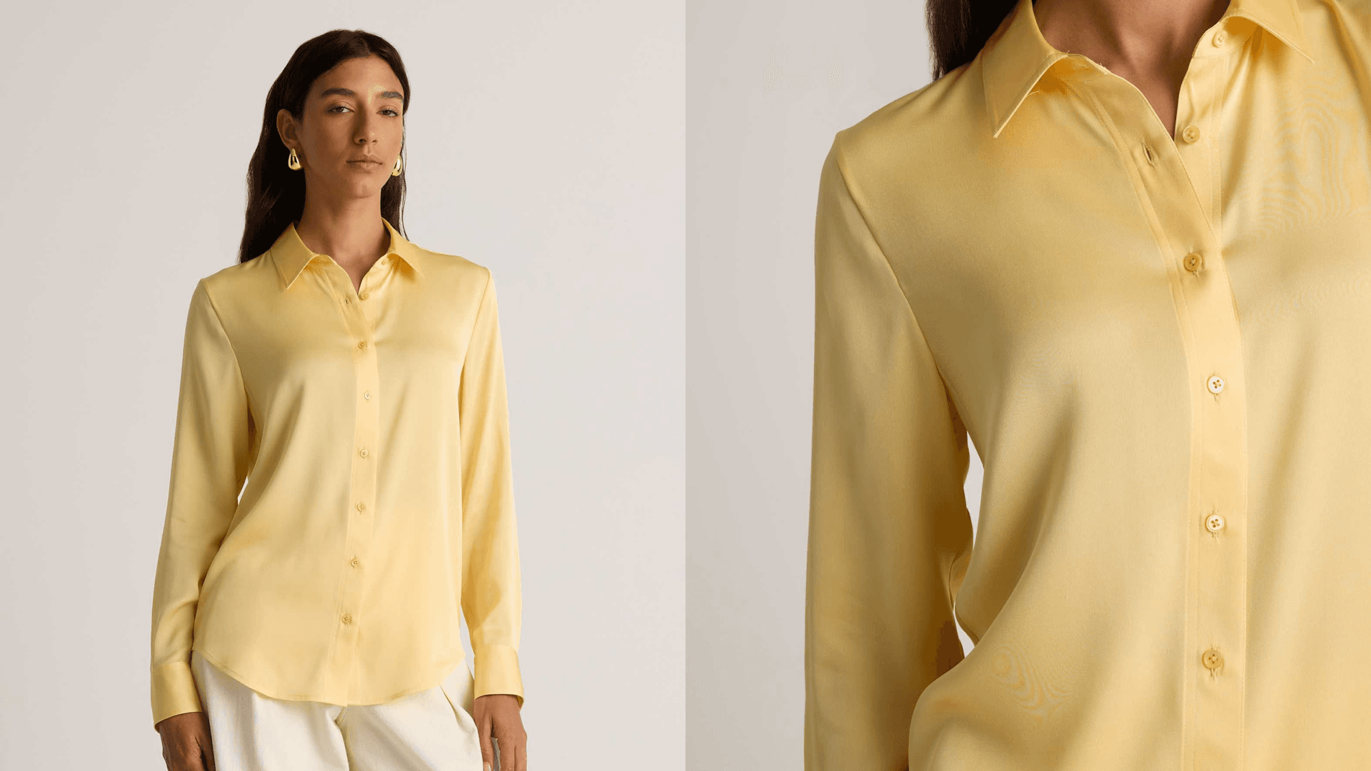 Silk blouse in yellow