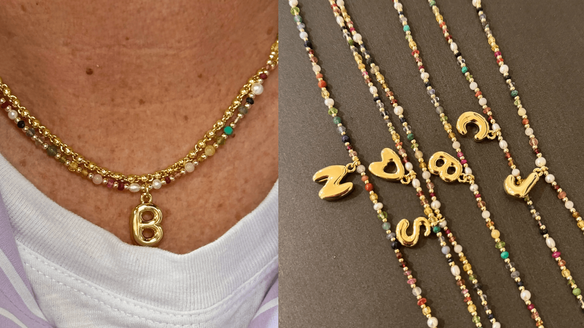 puffy gemstone necklace