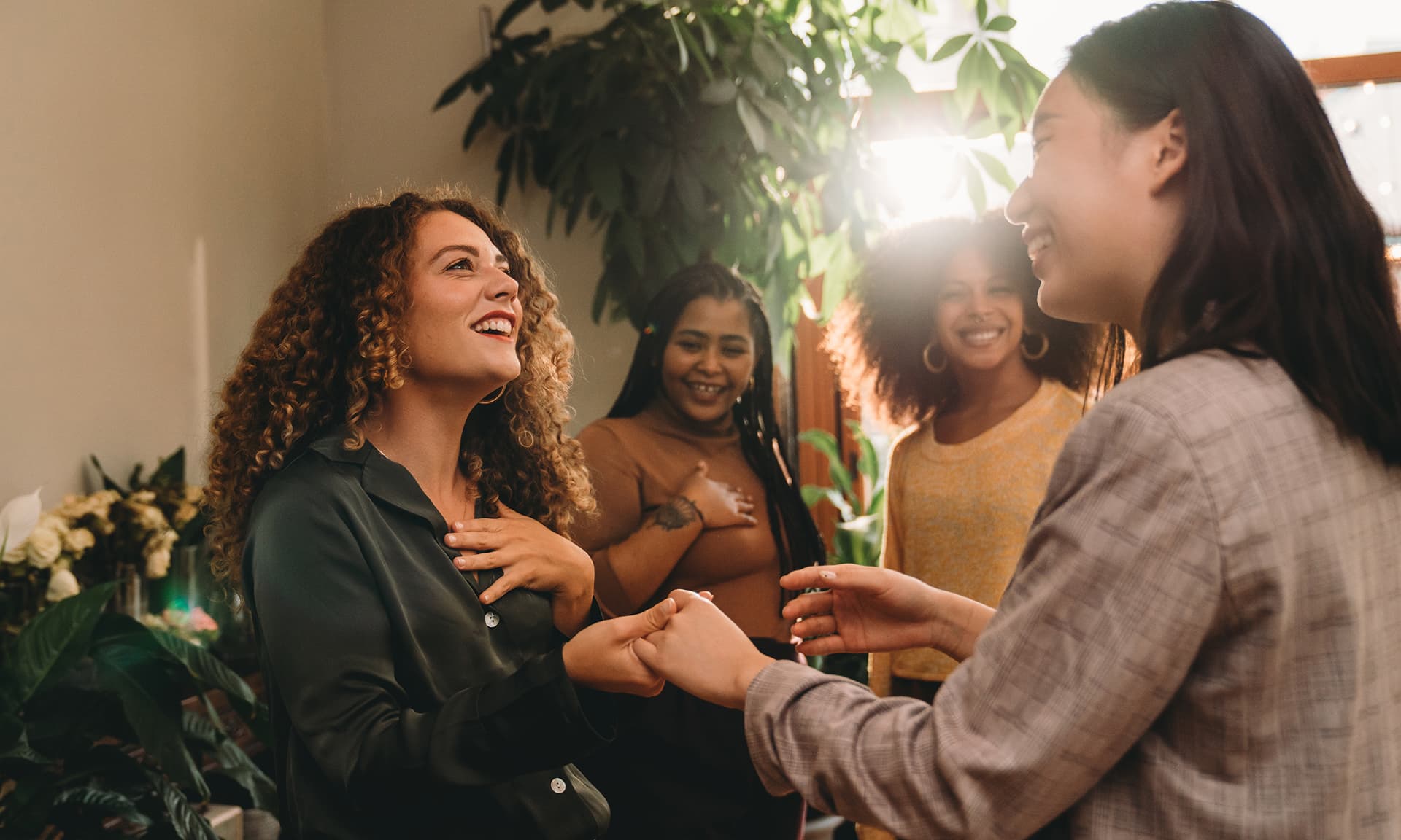 A group of women chatting