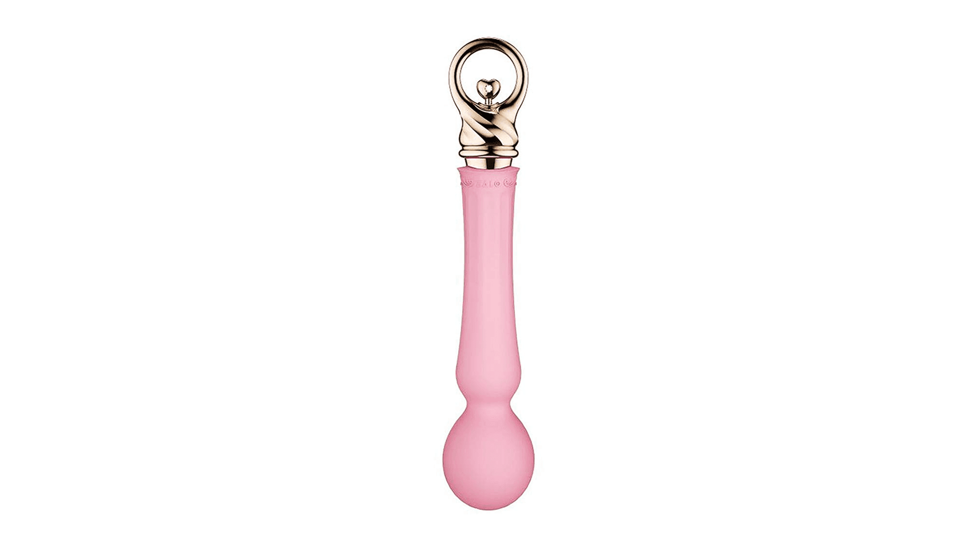 Pink vibrator with gold accent top