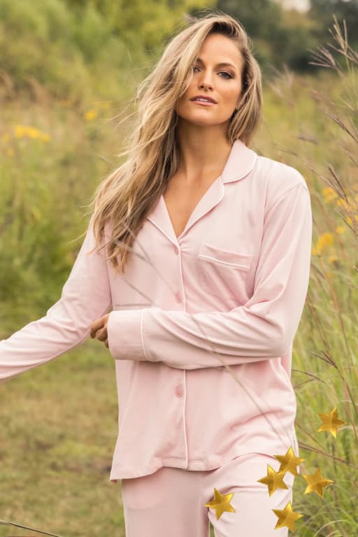 Women's Pima Pajama Set in Pink