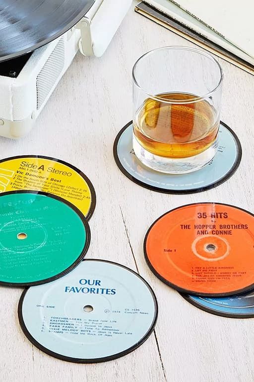 Upcycled Record Coasters