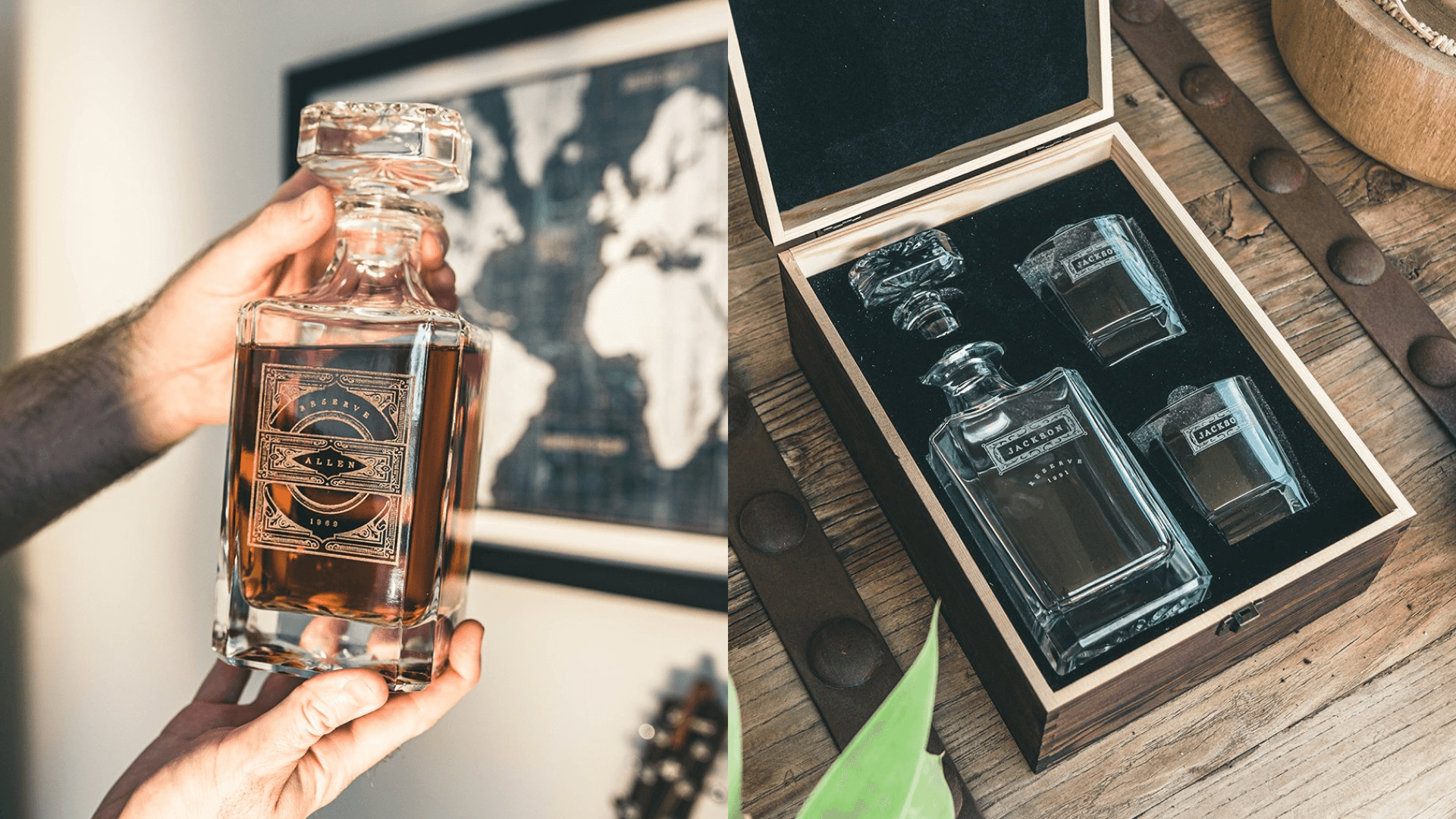 Whiskey decanter engraved